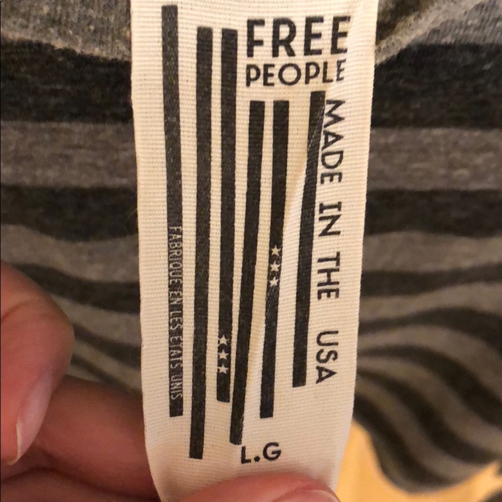 Free People Striped Crop Long Sleeve - Picture 2 of 4